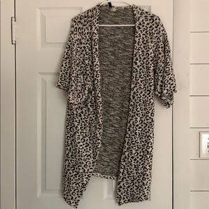 Short sleeve leopard cardigan